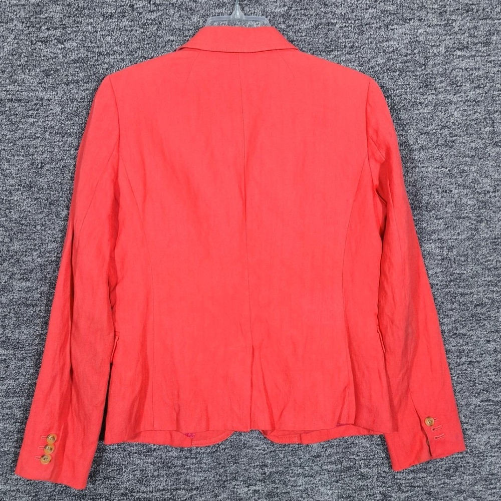J.Crew Schoolboy Blazer Coral Pink Herringbone Metallic Jacket Style 37852 Sz 6 - Picture 5 of 9